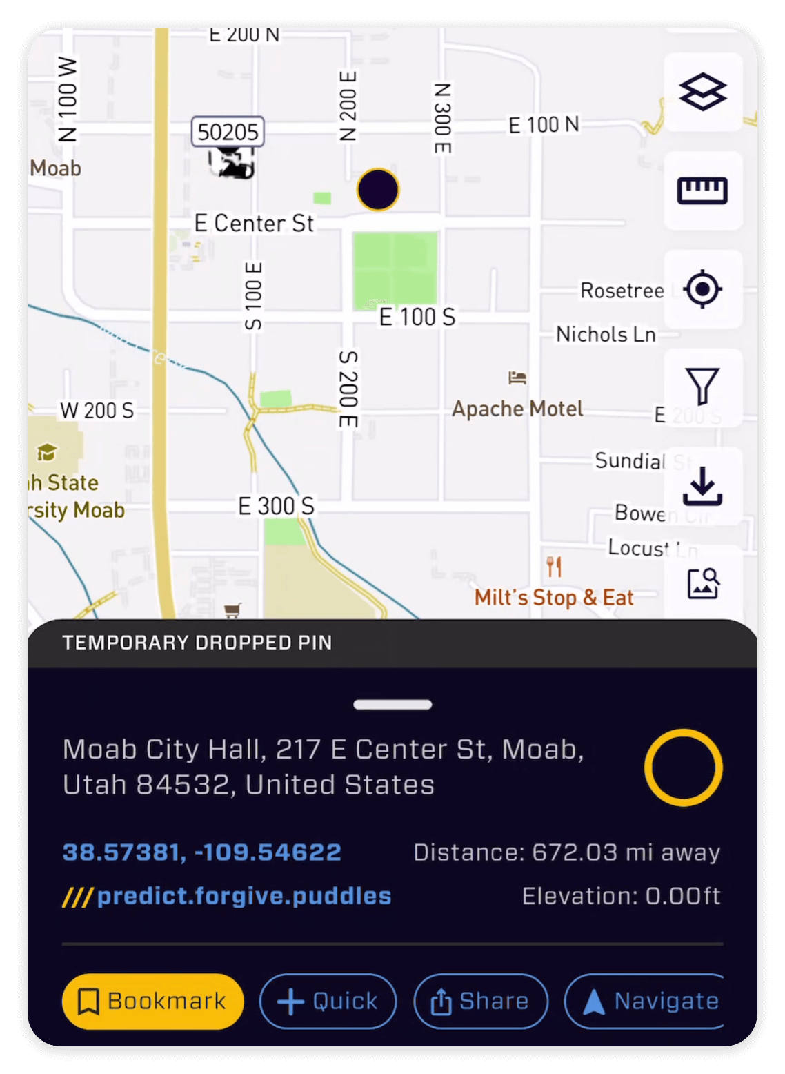 Temporary Dropped Pin